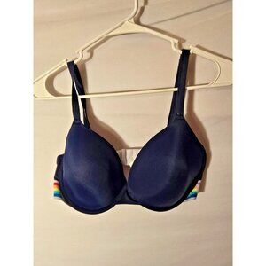 Pink‎ Victorias Secret Blue Rainbow Strap Underwire Bra Size 34DD